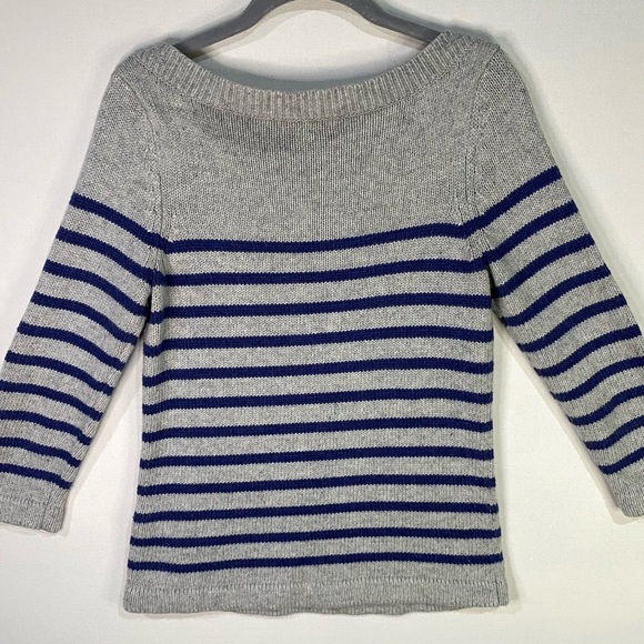 Boden Boatneck Sweater size 10 stripes preppy cotton cashmere angora blend - Picture 5 of 7